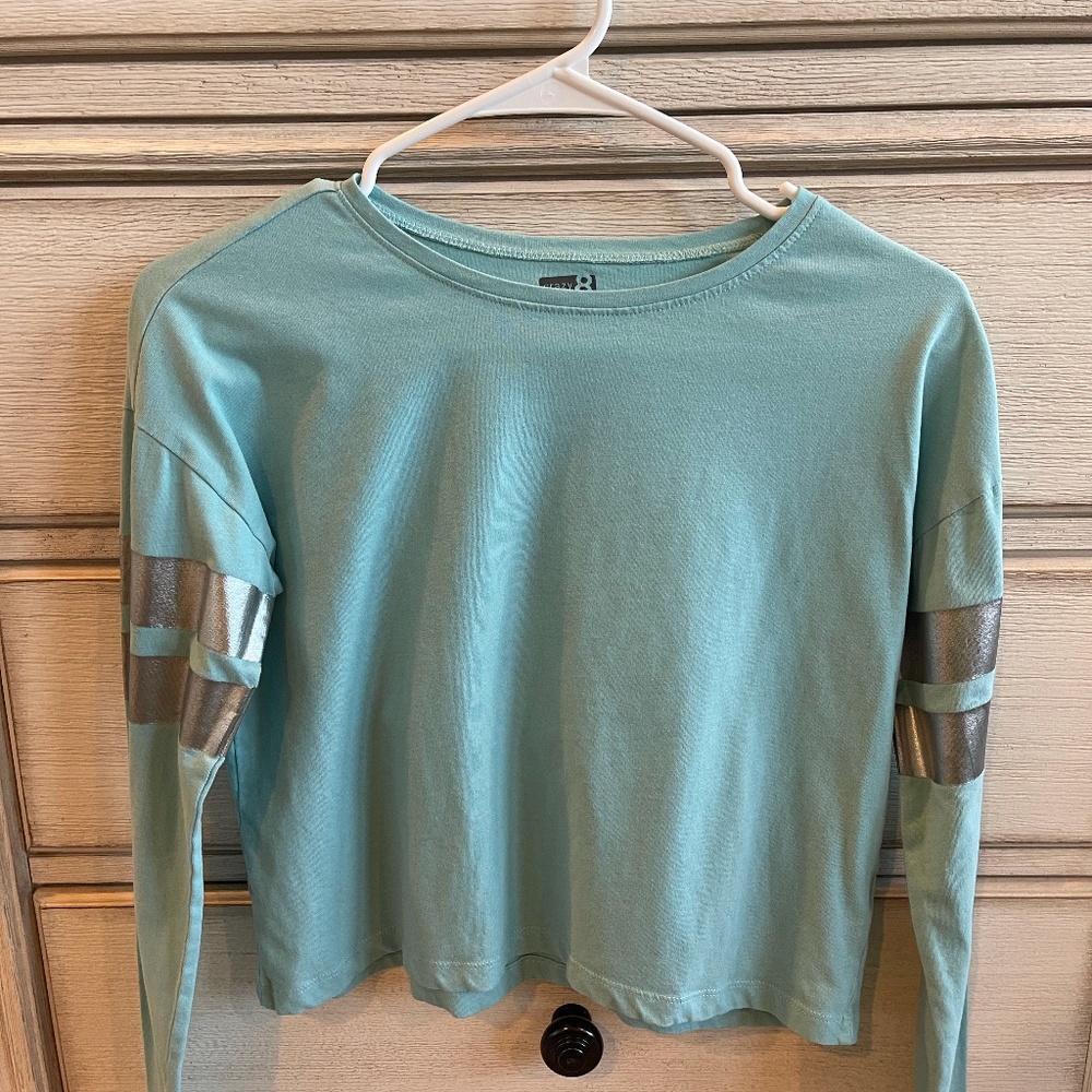 Crazy 8 muted teal long sleeve shirt